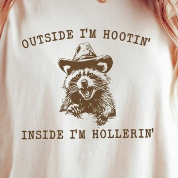 Outside I'm Hootin But Inside I Be Hollerin T-Shirt - Picture 2 of 5
